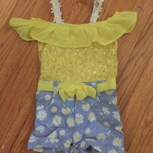 Little Lass 12 months Sunflower Romper